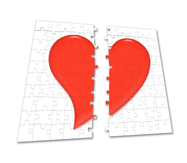Heart Puzzle Play Game Two Half Background Button Day Fefebruary — Fotografia de Stock