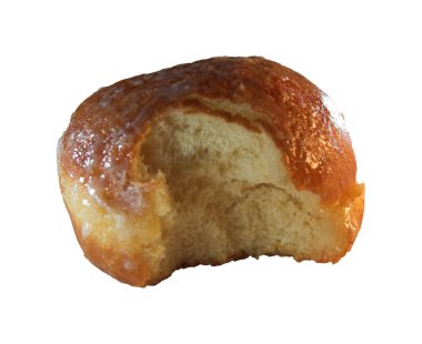 beyaz üzerine ısırıldı çörek