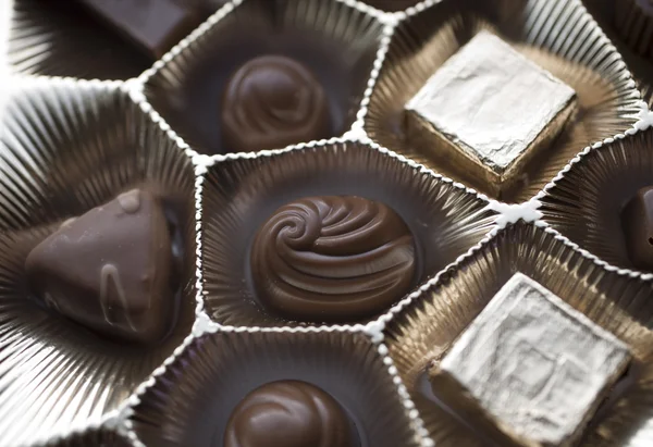 Une Boîte Chocolats Faits Main Pour Saint Valentin — Photo