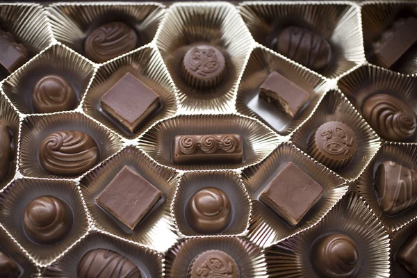 Uma Caixa Chocolates Artesanais Para Dia Dos Namorados — Fotografia de Stock