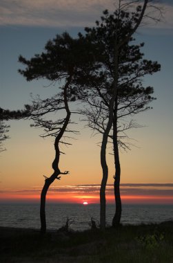 Polonya, Baltık Denizi sahilinde günbatımı