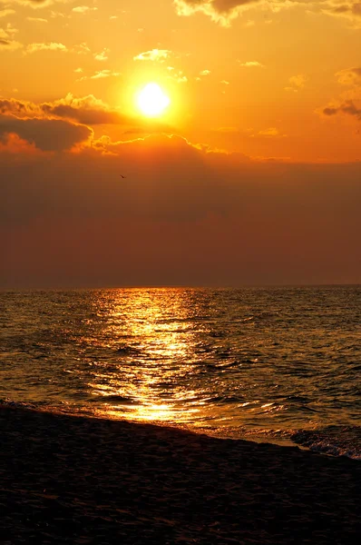 在波兰的波罗的海海边日落 — 图库照片