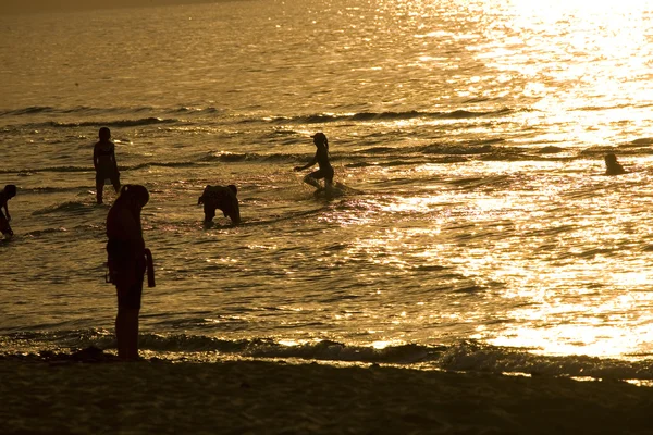 Sunset on the Baltic Sea beach in Poland — Stock Photo, Image