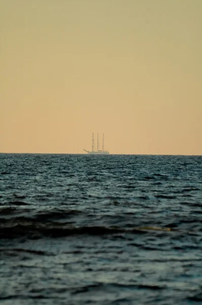 Красный Оранжевый Закат Балтийского Моря Польше — стоковое фото