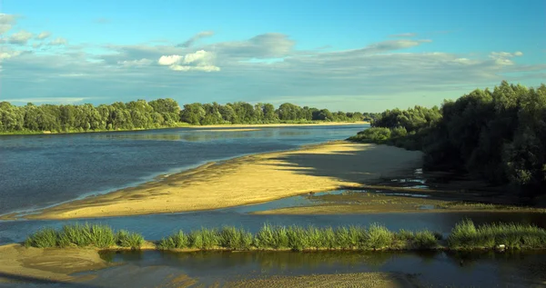 Vista Panorâmica Lago Lado Paisagem Florestal — Fotografia de Stock