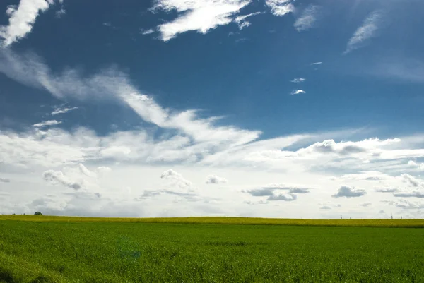 Landschaft Mit Blauem Himmel Und Grünen Hügeln Polen — Stockfoto