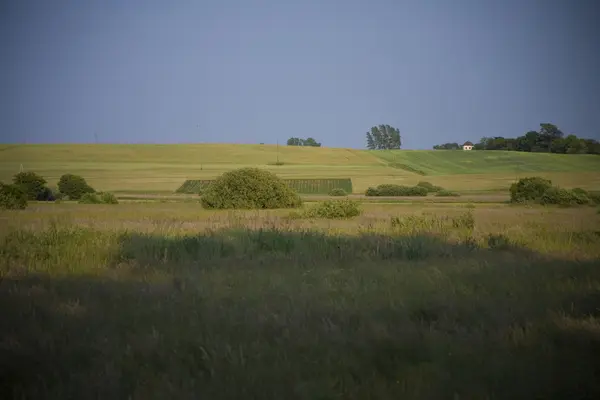 Krajina Svatodušní Modrou Oblohu Zelené Hill Polsku — Stock fotografie