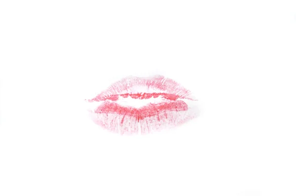 Elektrische Rote Lippen Auf Weißem Hintergrund — Stockfoto