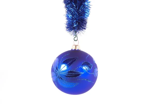 Christmas Navy Blue Ball White Backgraund — Stock Photo, Image