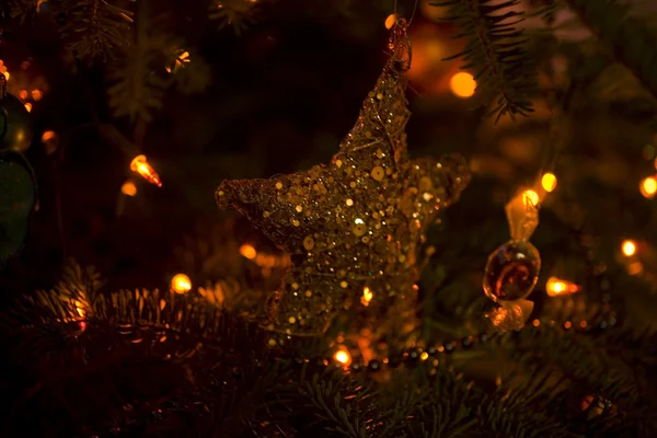 Cor Natal Árvore Verde Whit Decoração Bolas — Fotografia de Stock