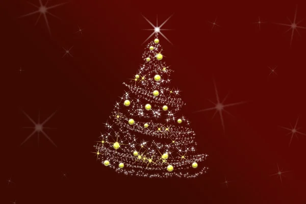 Kırmızı soyut Noel ağaç beyaz yıldız 