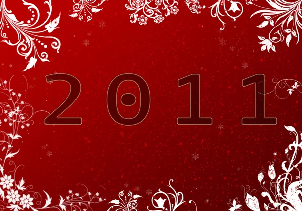 Frohes Neues Jahr Karte Rotem Hintergrund Sehr Schön Kühl Und — Stockfoto