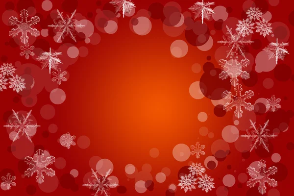 Christmas Snow Red Frame Background Snowflakes — Stock Photo, Image