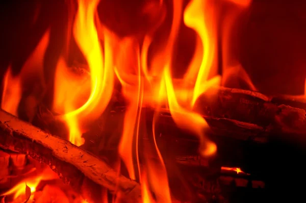Brennen Feuer Kamin Kamin Brennholz Haus Heizung Start Warm Erwärmung — Stockfoto