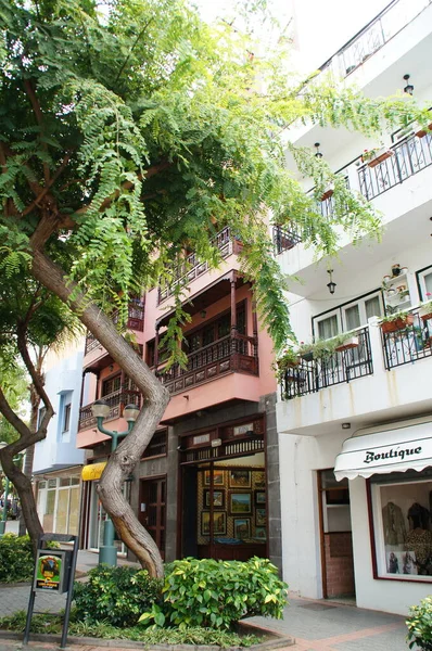 Hermosas Casas Vacaciones Coloridas Interesantes Las Calles Ciudad Española Puerto — Foto de Stock