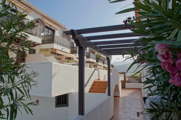 Gyönyörű Érdekes Színes Nyaralóházak Utcákon Spanyol Város Puerto Cruz Tenerife — Stock Fotó