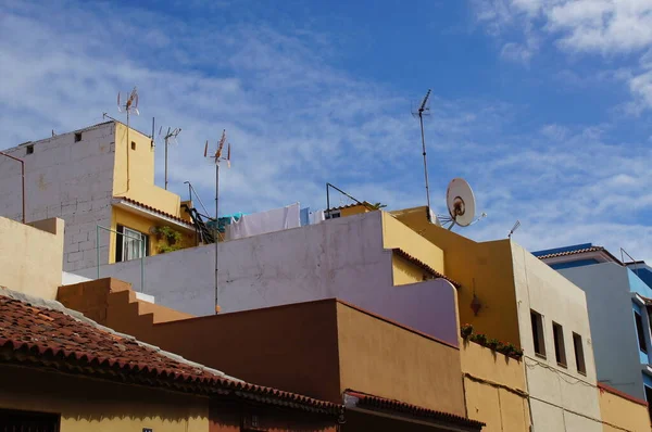 Hermosas Casas Vacaciones Coloridas Interesantes Las Calles Ciudad Española Puerto — Foto de Stock