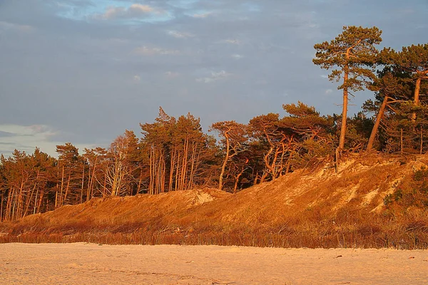 日落时波兰波罗的海平静的风景 — 图库照片