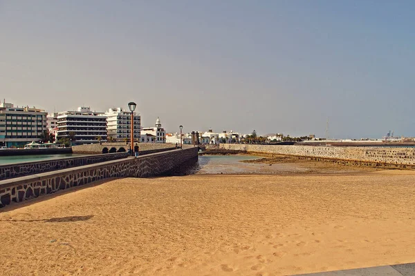 Bellissimo Paesaggio Balneare Dalla Capitale Delle Isole Canarie Lanzarote Arrecife — Foto Stock