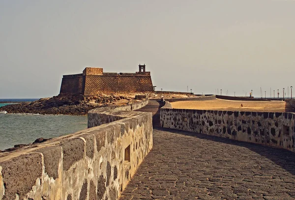 Hermoso Paisaje Costero Capital Isla Canaria Lanzarote Arrecife España Soleado — Foto de Stock