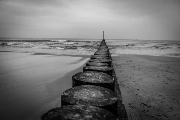 Bela Paisagem Beira Mar Mar Baltico Dia Calmo Com Quebra — Fotografia de Stock