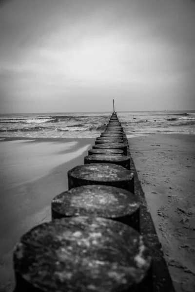 Bela Paisagem Beira Mar Mar Baltico Dia Calmo Com Quebra — Fotografia de Stock