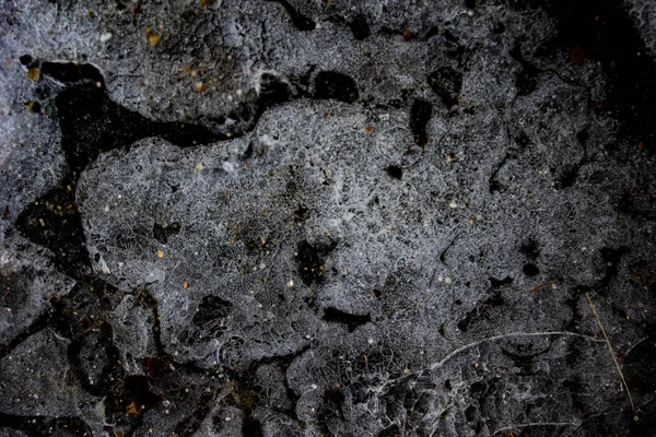 精美有趣的抽象背景 冰封在冰冻的水坑上 — 图库照片