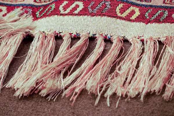 Beautiful Interesting Background Handmade Turkish Rugs Close — Stock Photo, Image