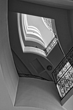 ilginç soyut mimari arkaplan dalgalanan çizgilerle