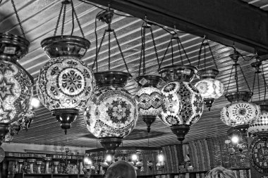 güzel Türk İslami renkli orijinal cam lambalar