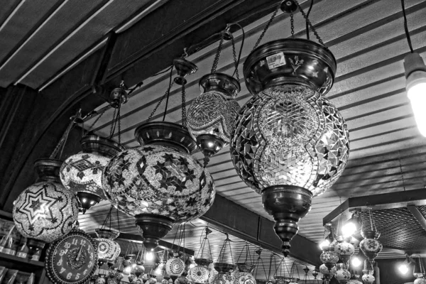 Krásné Turkyně Islámské Barevné Originální Skleněné Lampy — Stock fotografie