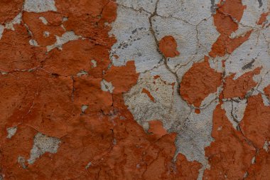 Kırık alçılı, eski renkli duvarın güzel arka planı.