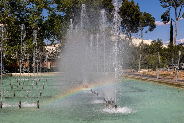 Hermoso Paisaje Urbano Ciudad Española Zaragoza Cálido Día Primavera Con —  Fotos de Stock