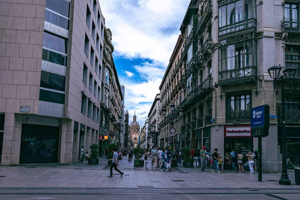 Spanya Nın Tarihi Zaragoza Şehrinin Güzel Sokakları — Stok fotoğraf