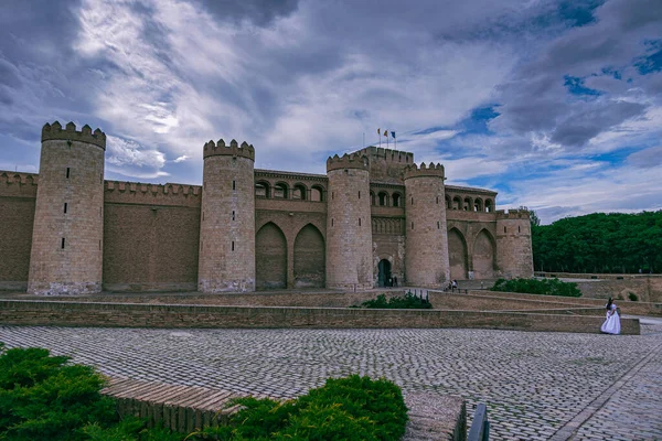 Gyönyörű Mór Történelmi Palota Spanyol Város Zaragoza — Stock Fotó