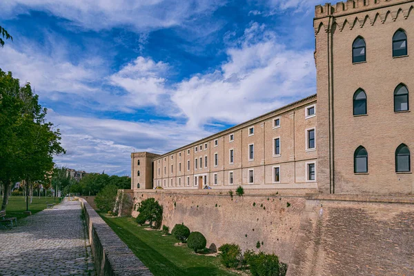 Krásný Maurský Historický Palác Španělském Městě Zaragoza — Stock fotografie