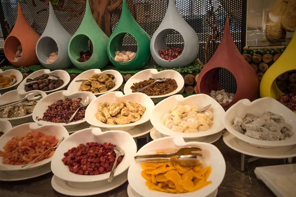 Sabrosa Comida Servida Elegante Restaurante Autoservicio Todo Incluido Del Hotel — Foto de Stock