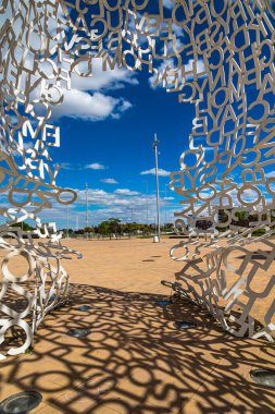 beautiful spanish symbol city of Zaragoza El alma del Ebro in a sunny day
