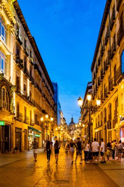 Salgın sırasında Zaragoza 'nın güzel gece manzarası.