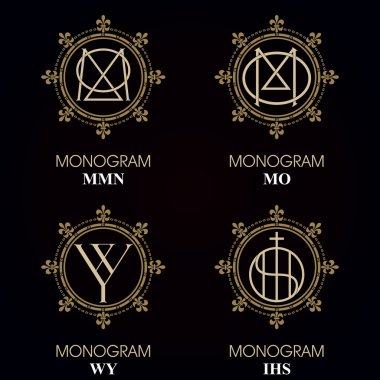 Vintage Monogram - 4 set