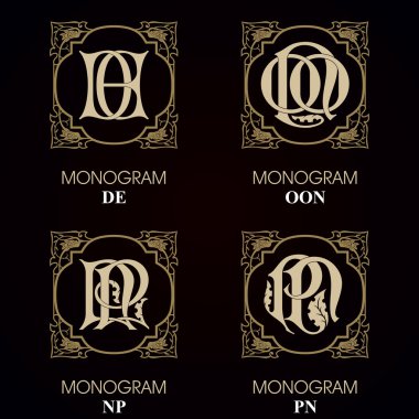 Vintage Monogram - 4 set