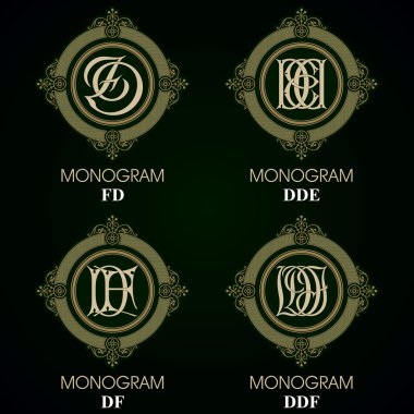Vintage Monogram - 4 set