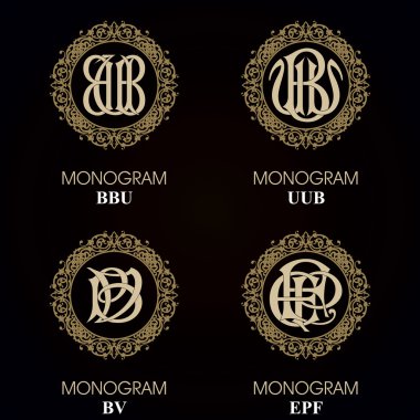 Vintage Monogram - 4 set