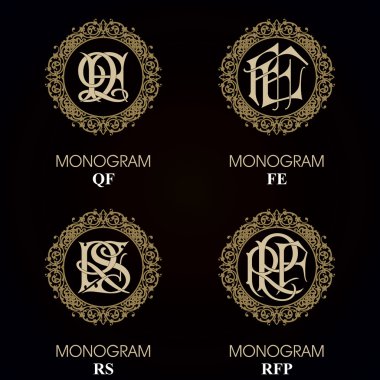 Vintage Monogram - 4 set