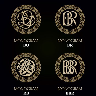 Vintage Monogram - 4 set