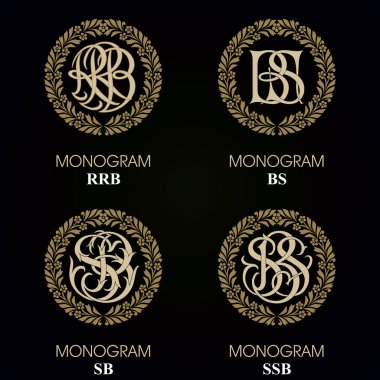 Vintage Monogram - 4 set