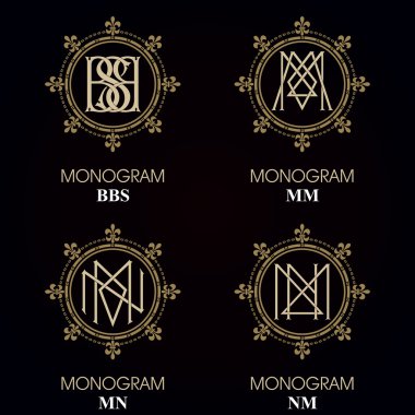 Vintage Monogram - 4 set