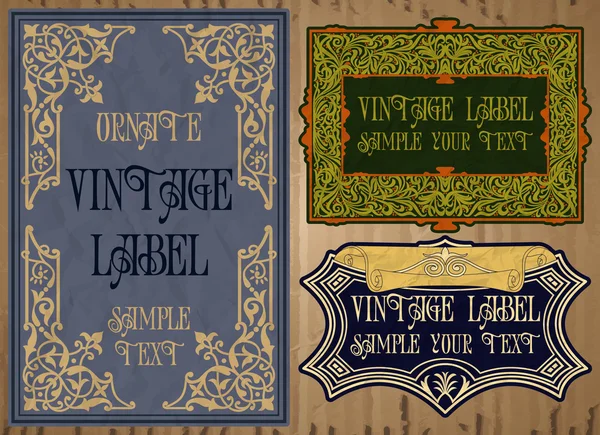 Vector vintage items: label art nouveau — Stockvector