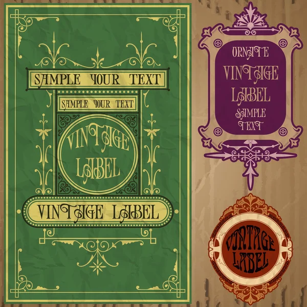 Vector vintage items: label art nouveau — Stock Vector