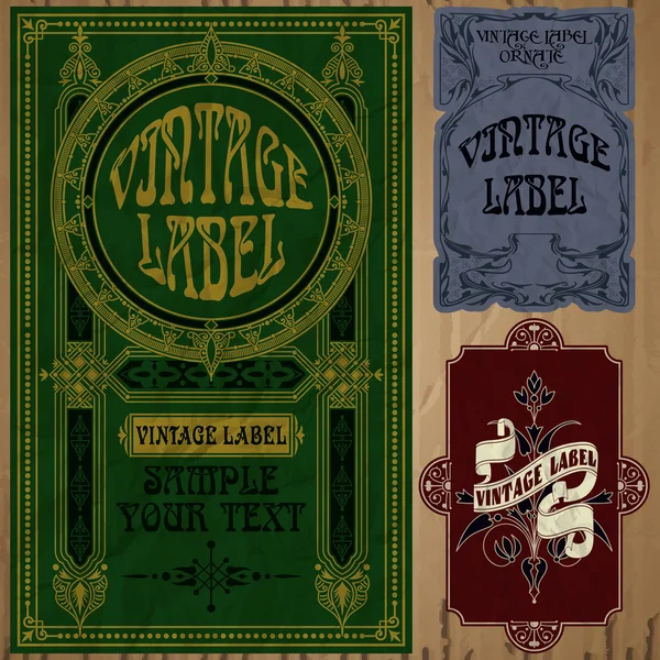 Vecteur vintage articles : label art nouveau — Image vectorielle